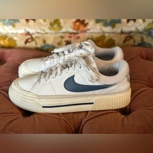 Women’s Nike White and Navy Sneakers